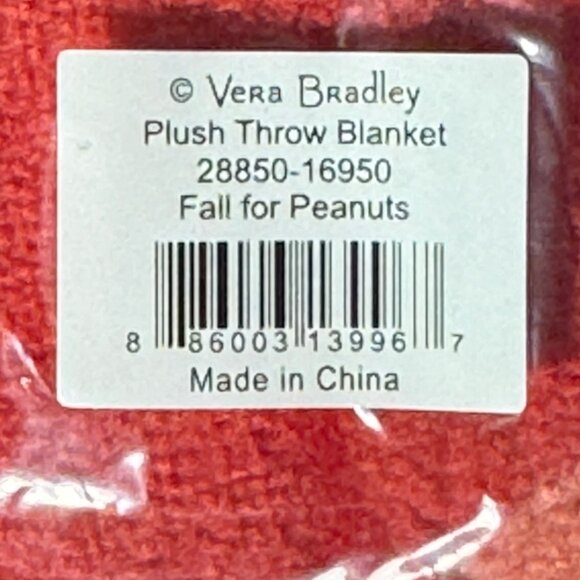 Vera Bradley Plush Throw Blanket in Fall for Peanuts NWT  50" x 80" - Picture 5 of 7